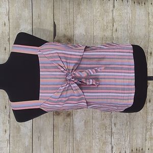 Madewell Tie-Front Cami Top In Rainbow Stripe